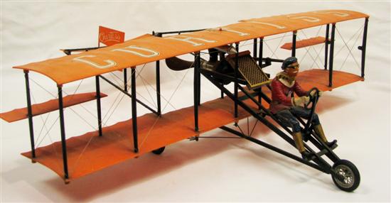 Curtiss plastic model biplane with