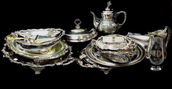 Silver plate large trays Victorian 109a05