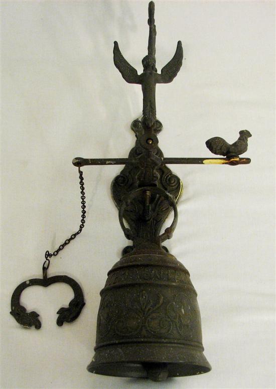 Wall mount bell with angel and