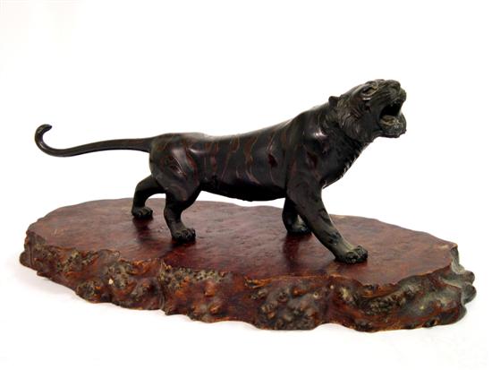 Bronze tiger  10 1/2 h.  Oriental