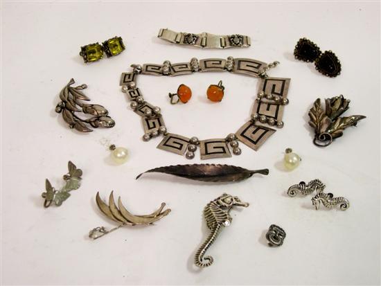 STERLING: Jewelry including a necklace