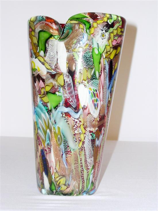 Venetian glass tutti frutti vase