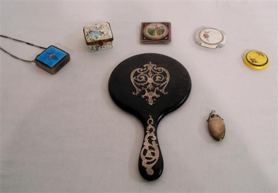 Four enamelled compacts  early