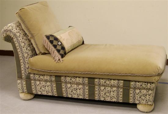 Upholstered chaise brown and tan