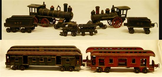 Cast iron train set: B & O 12 engine;