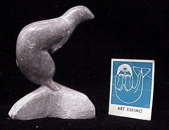 Canadian Eskimo Art soapstone otter 109acc