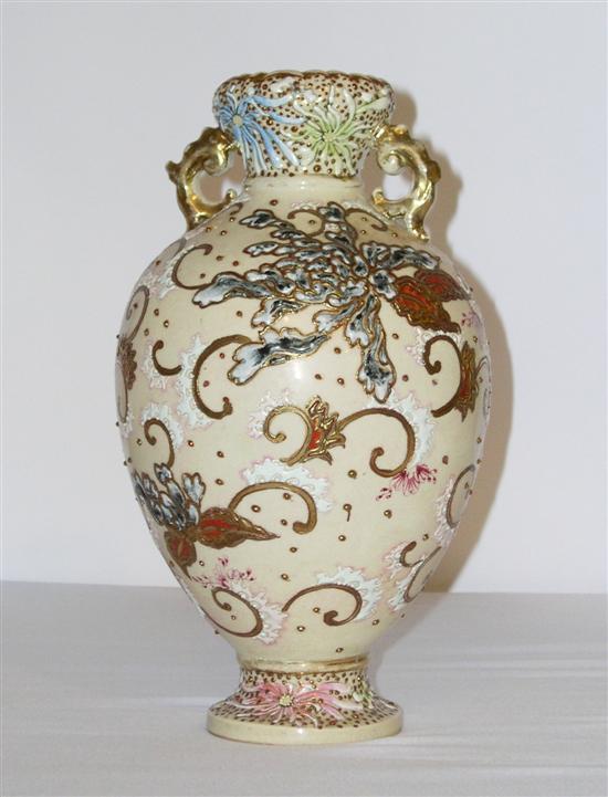 Satsuma earthenware vase  Japanese 