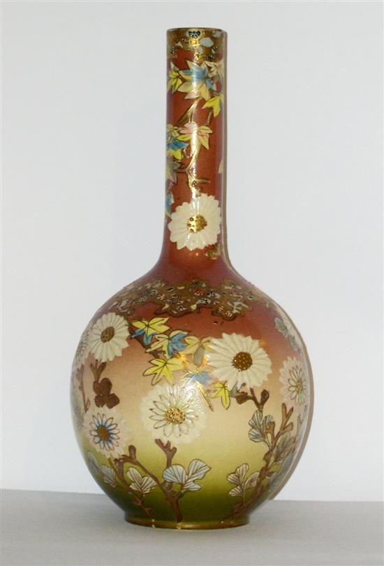 Satsuma earthenware vase Japanese 109ad5