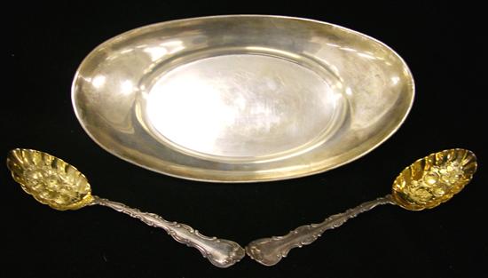 Sterling: oval bread dish by Fisher