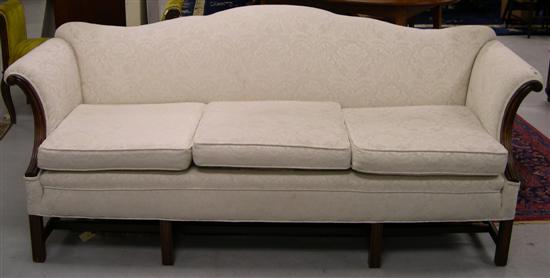 Chippendale style camel back sofa