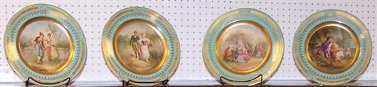 Four Austrian cabinet plates  10 3/4