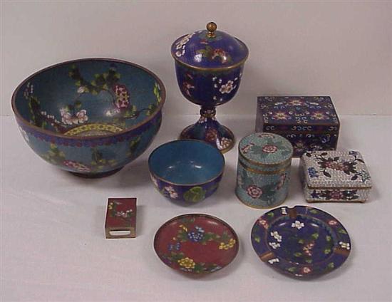 Group of cloisonne including: a