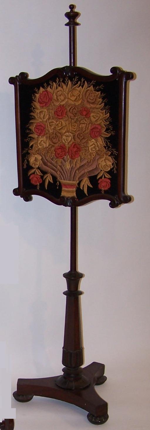 19th C. mahogany tripod base poll