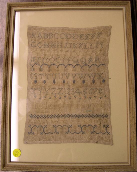 19th C framed sampler signed 109cbc