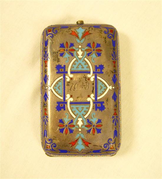 Russian silver enameled cigar box 109cd5