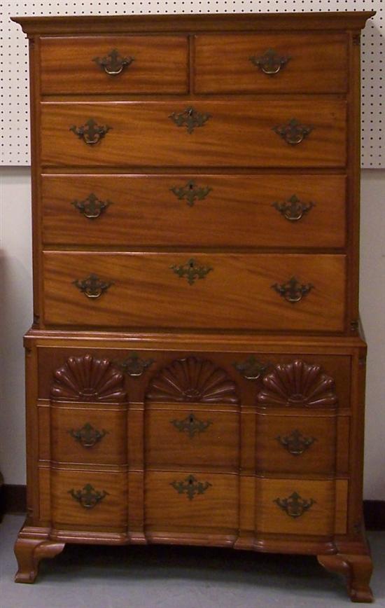 Chippendale style two part mahogany 109cf4