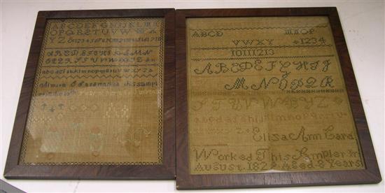 Two samplers by what appears to be sisters