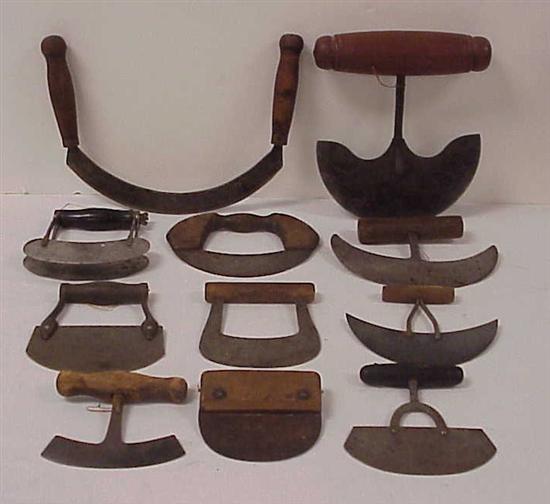 Group of eleven 19th C food choppers 109cfc
