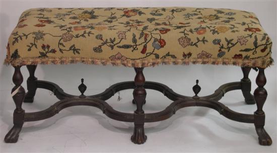 William and Mary style bench with