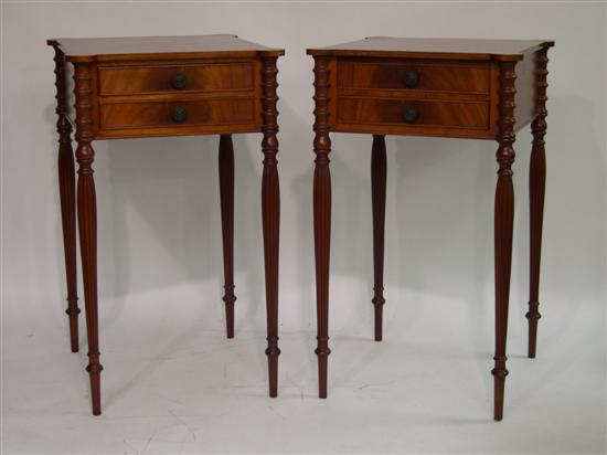 Pair of mahogany two drawer stands 109d20