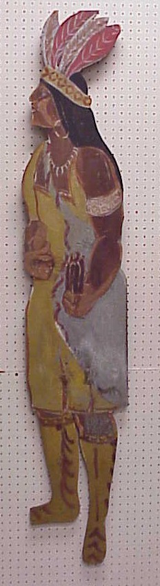 Painted indian on cut out board 109d3a