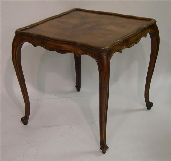 Baker fruitwood end table scalloped 109d67