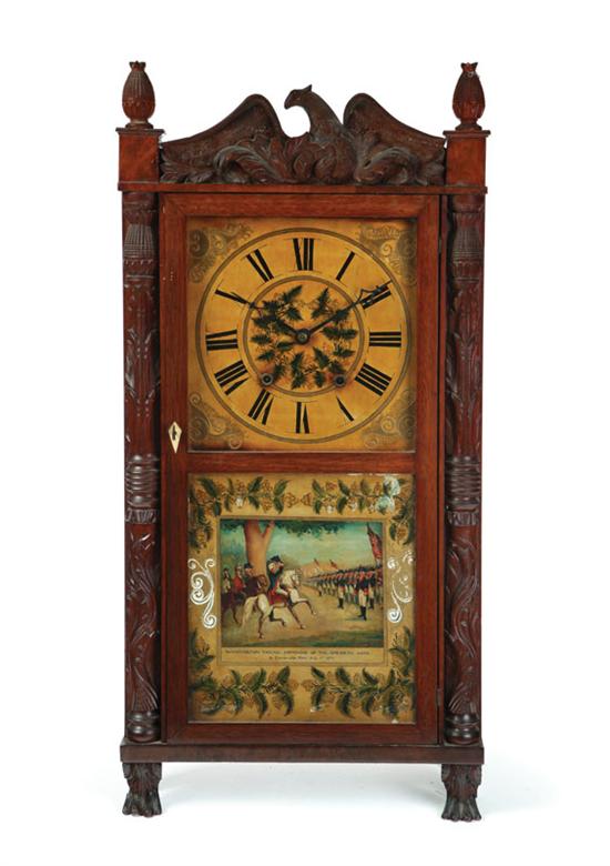 SHELF CLOCK.  American  1820-1840  mahogany