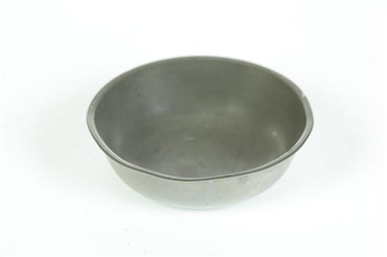 PEWTER BASIN.  Small basin marked
