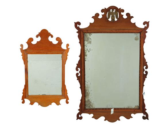 TWO CHIPPENDALE MIRRORS.  American