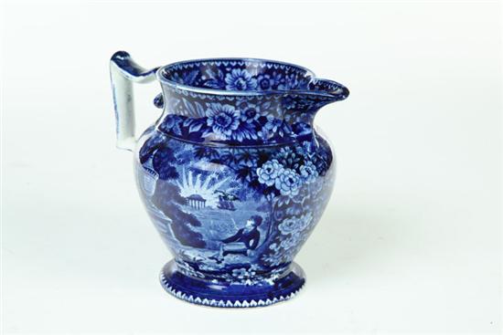 HISTORICAL BLUE STAFFORDSHIRE PITCHER  10b1fa