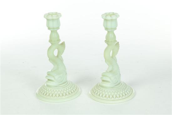 PAIR OF DOLPHIN CANDLESTICKS. 