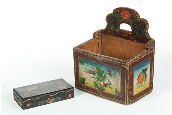 TWO DECORATED BOXES Probably 10b21a