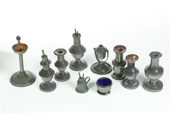 GROUP OF PEWTER.  European  19th