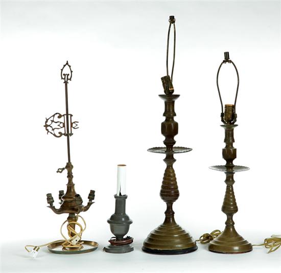 FOUR LAMPS.  European  19th century.