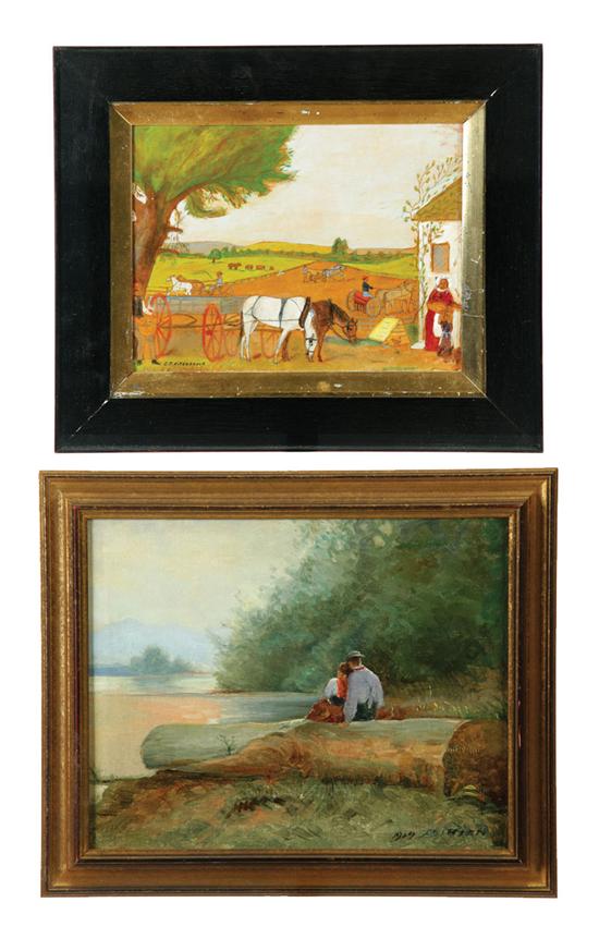 TWO PAINTINGS American or European  10b364