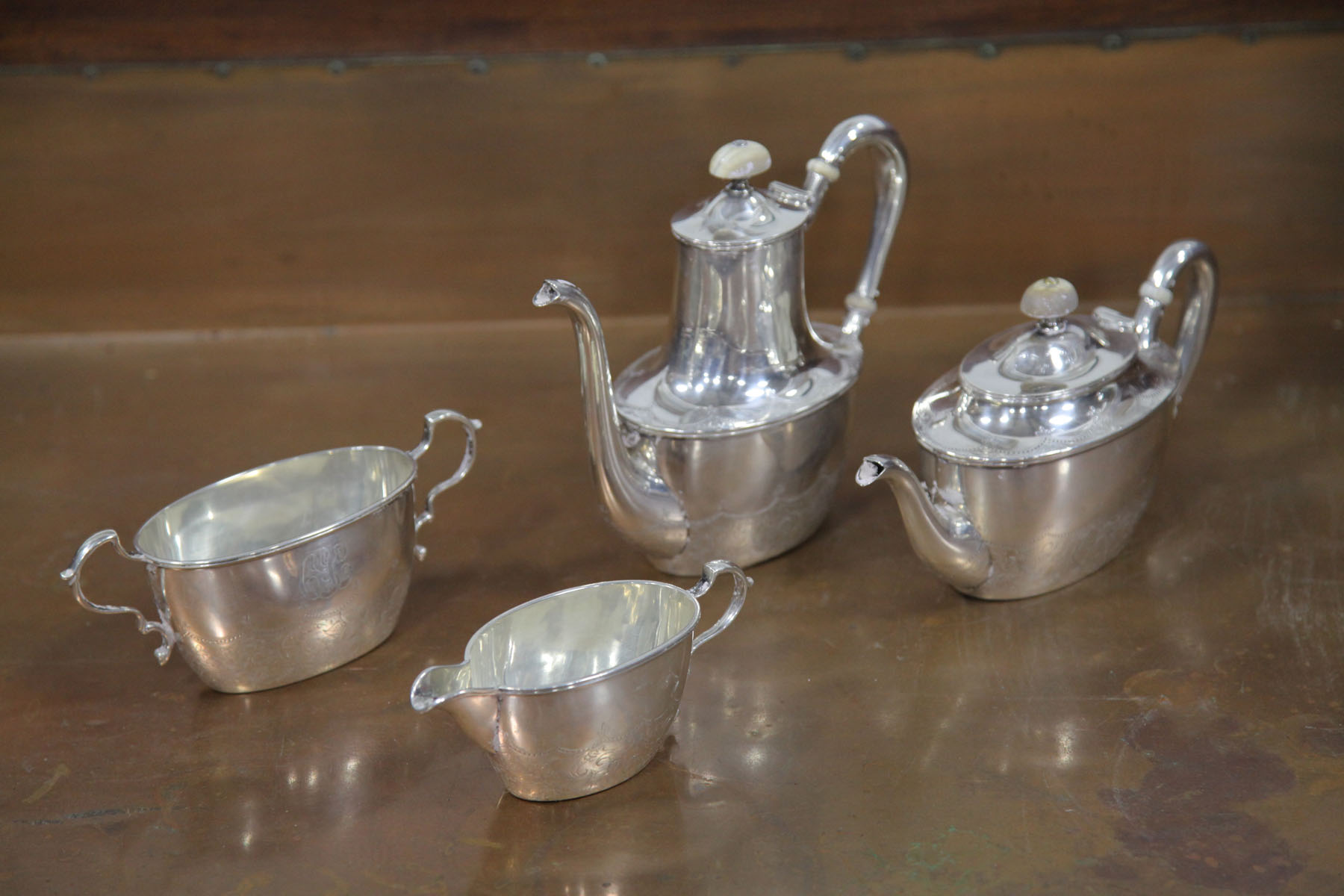 FOUR PIECE BARBOUR SILVER CO COFFEE TEA 10c150