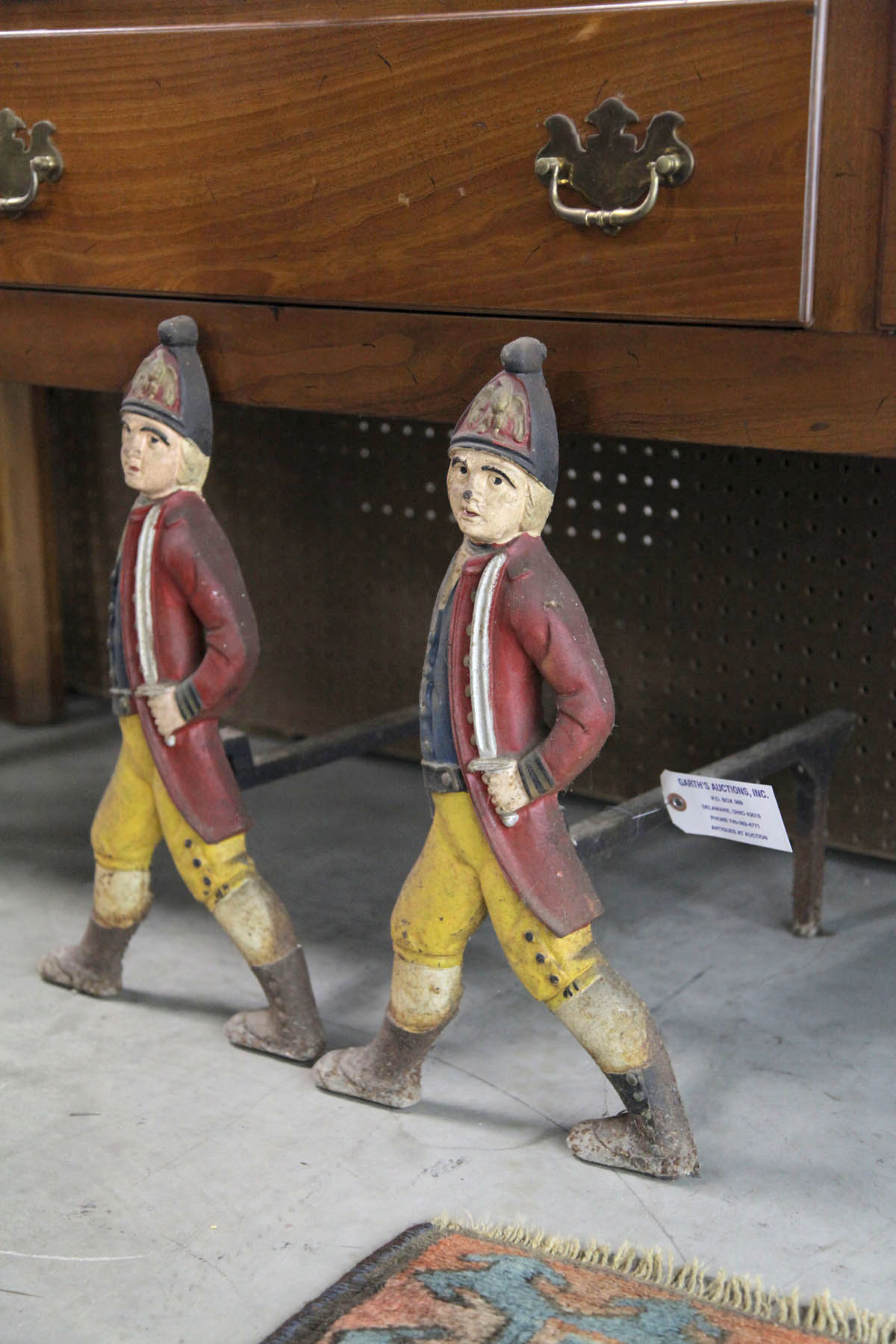 PAIR OF ANDIRONS.  American  first