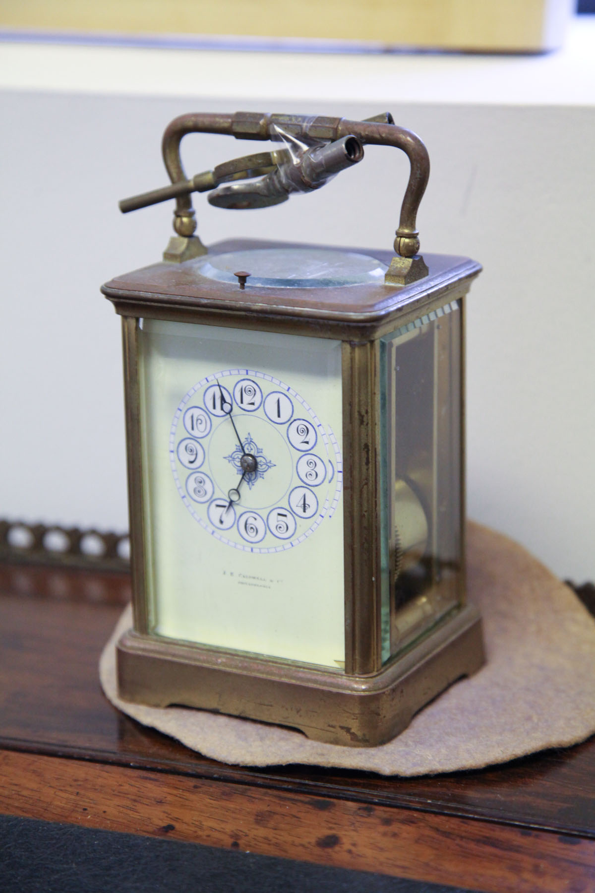 J.E. CALDWELL CARRIAGE CLOCK.  Philadelphia