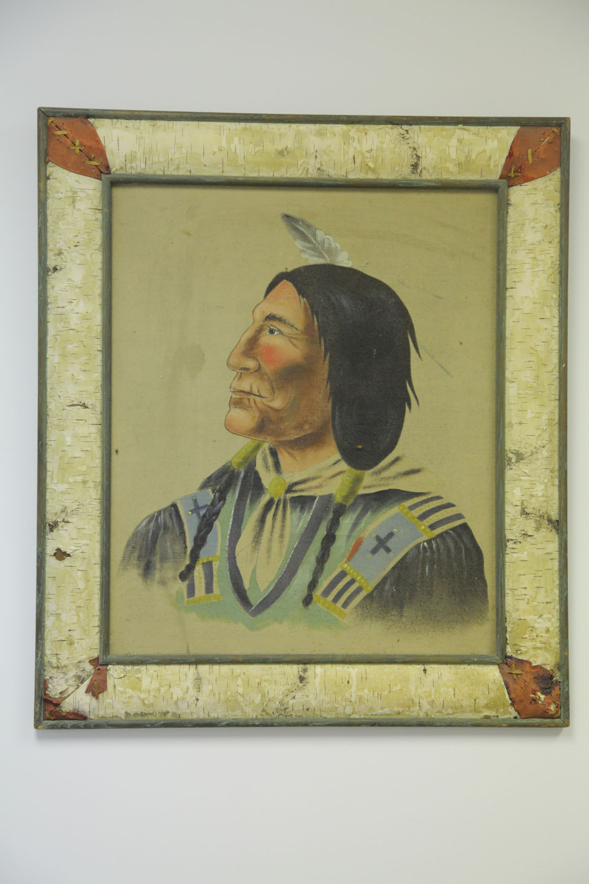 PORTRAIT OF AN INDIAN.  American  late