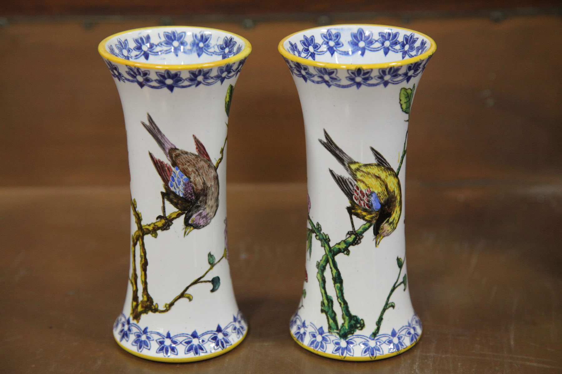 PAIR OF GIEN FAIENCE VASES French 10c226