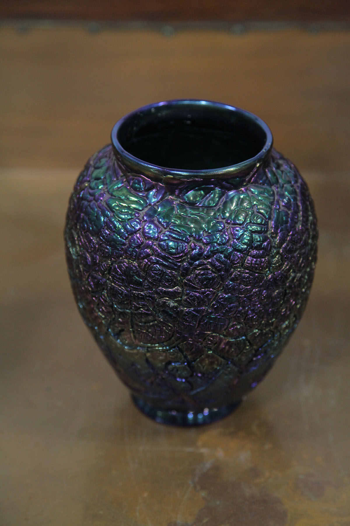 IRIDESCENT ART GLASS VASE.  English