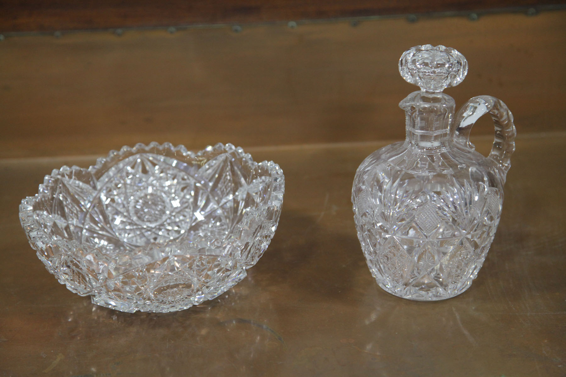 TWO PIECES OF SIGNED CUT GLASS  10c231