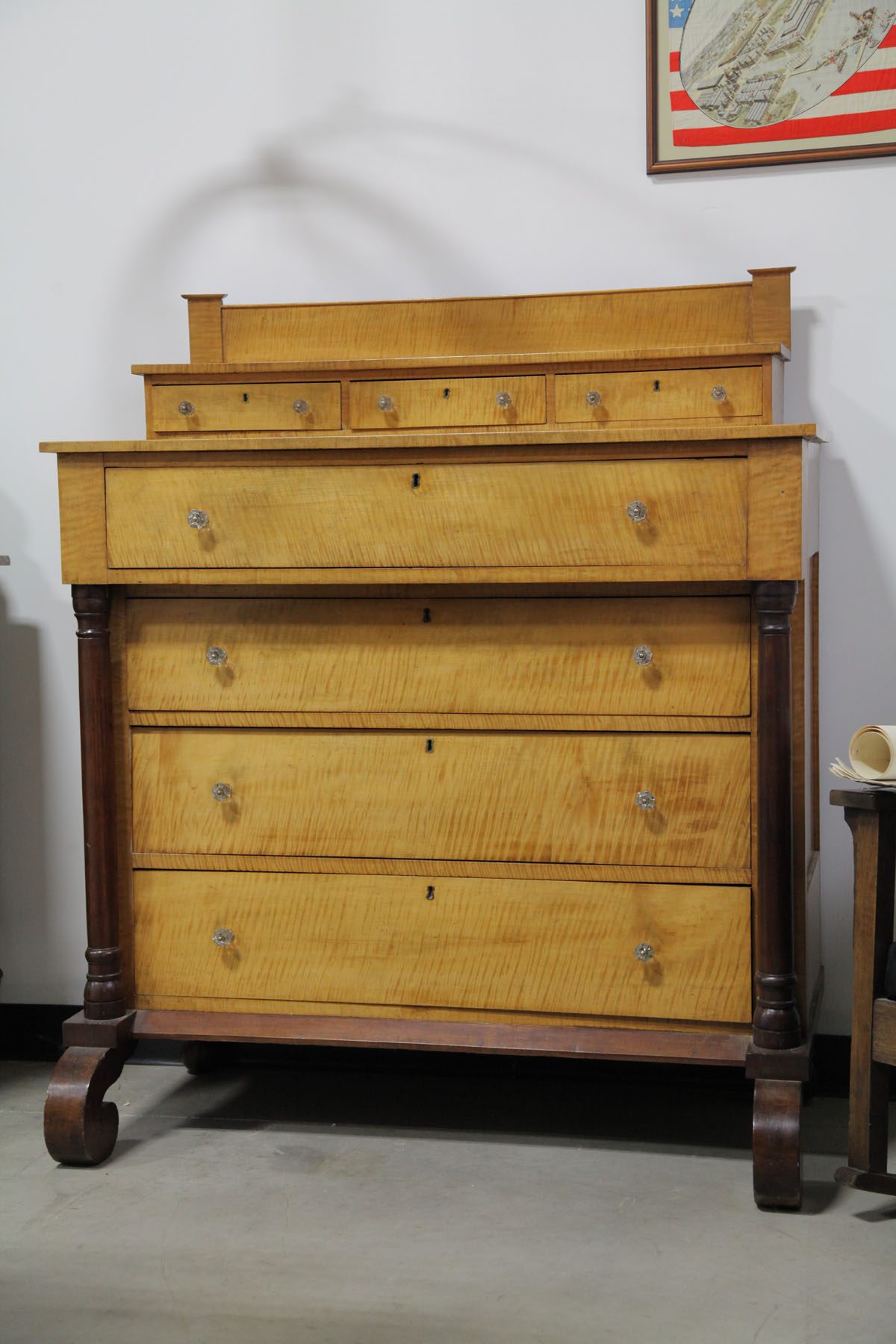 EMPIRE CHEST OF DRAWERS.  American