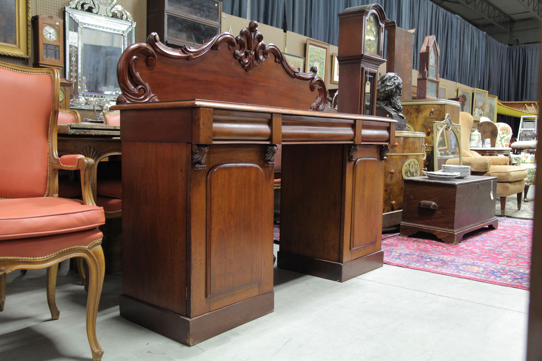 KNEEHOLE DESK.  American  late 19th