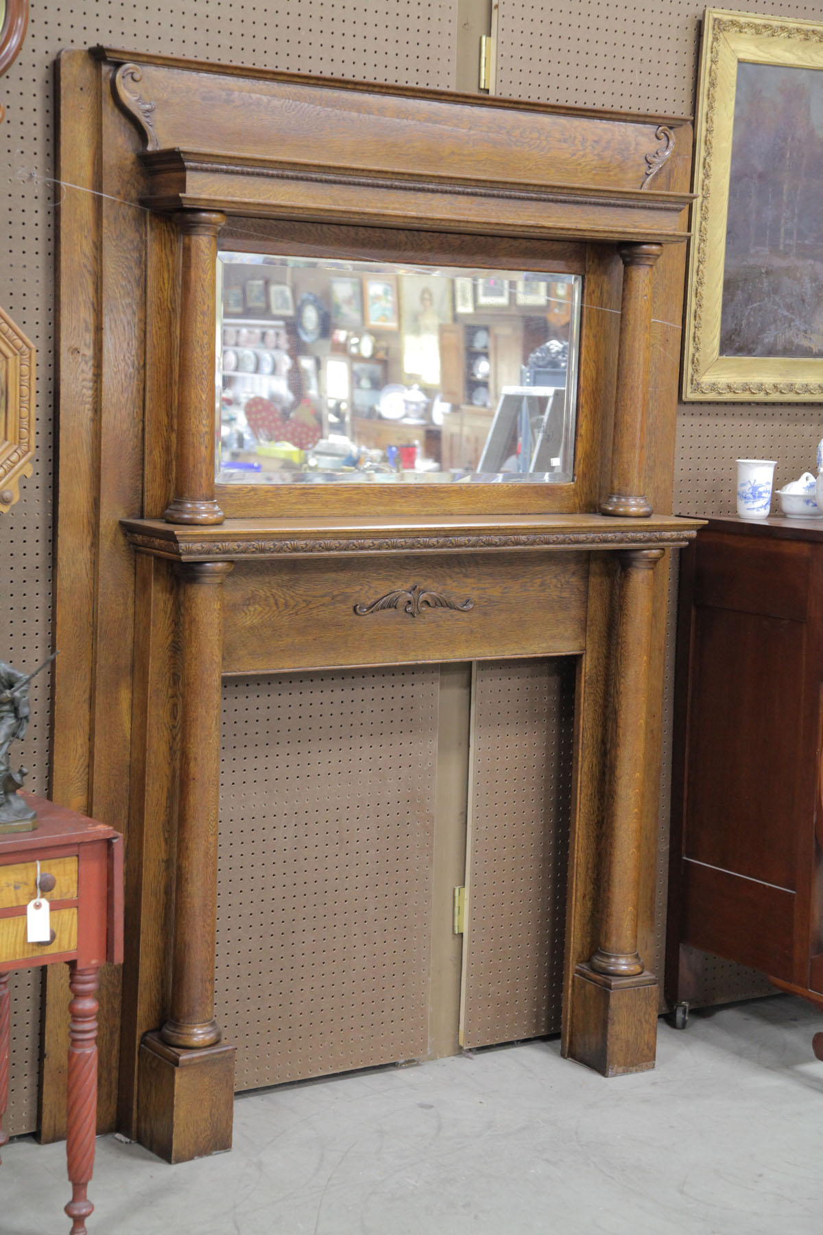 MANTLE.  American  20th century. Oak