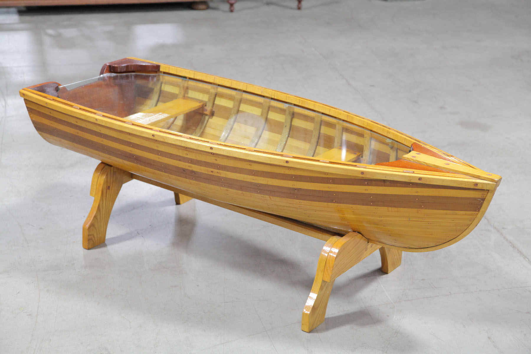 BOAT COFFEE TABLE.  American  20th century.