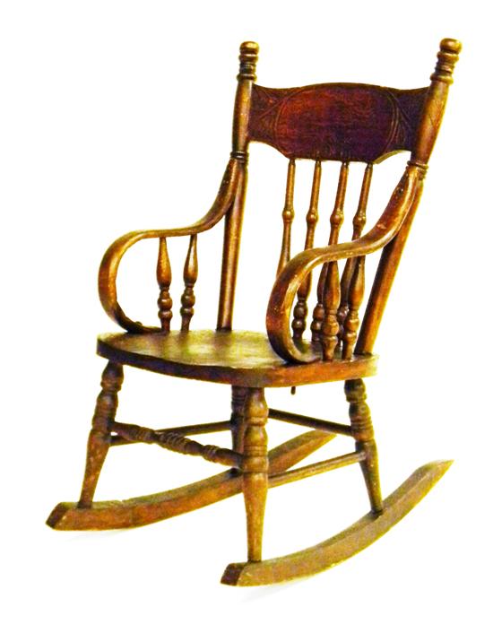 Childs rocking chair  turned legs 