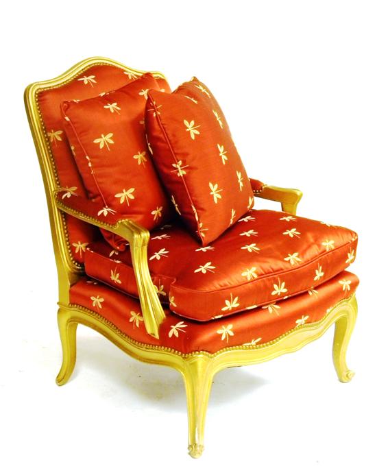 Gilt armchair red upholstery with 10c31f