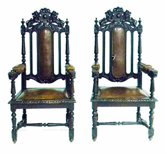 Pair of 19th C English carved 10c349