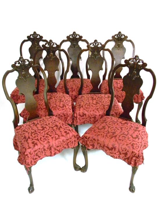 Seven Georgian style chairs with